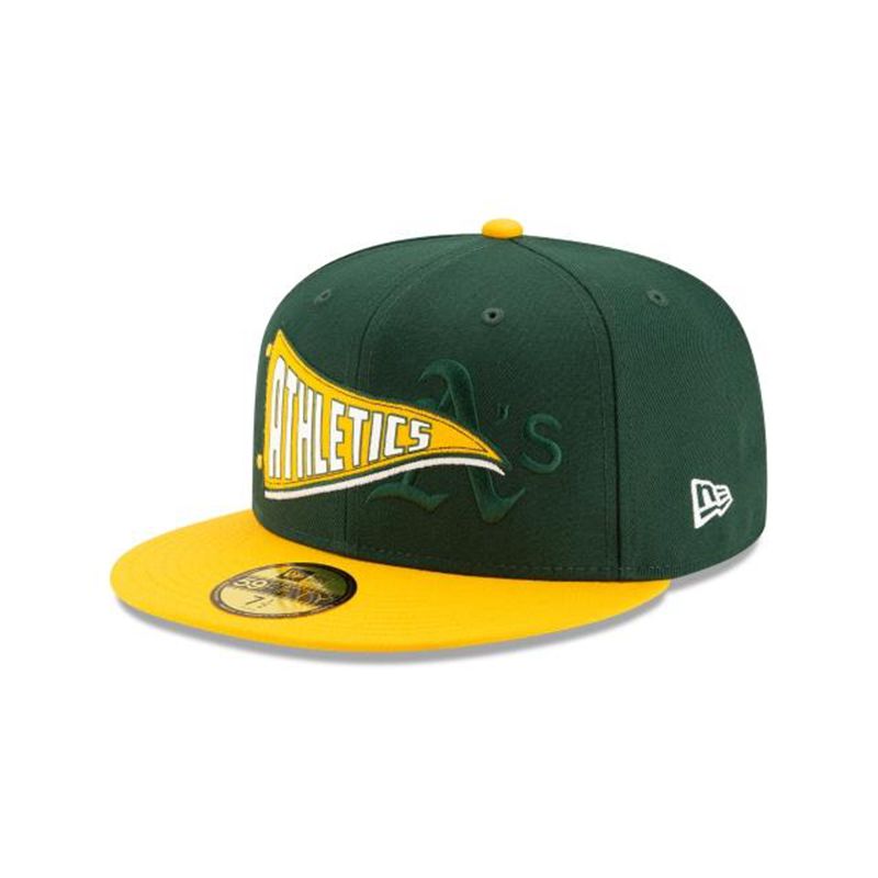 MLB Oakland Athletics Flag 59Fifty Fitted (CSJ8591) - Green New Era Caps